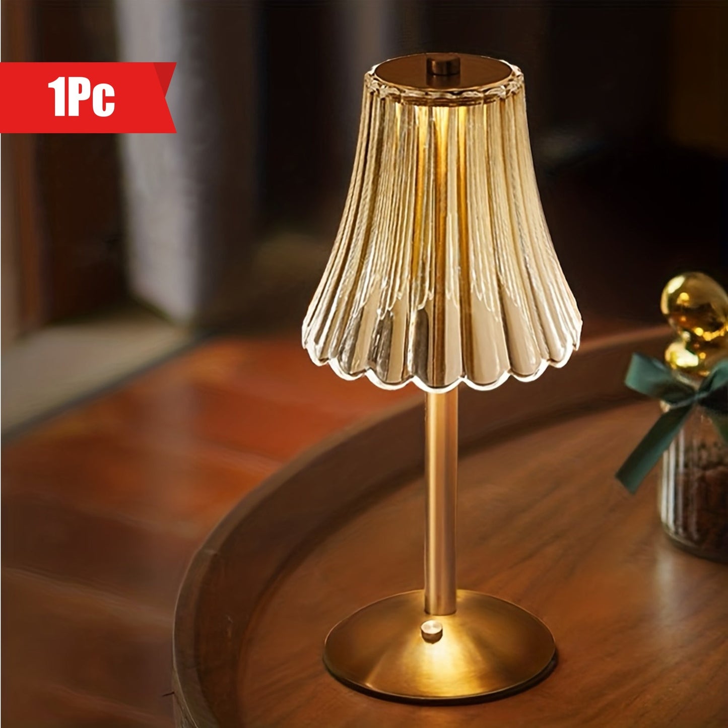 Crystaluxe Lampa - LED Crystal Bordslampa med Touchfunktion Veska