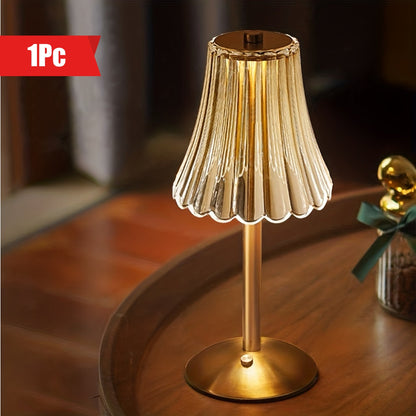 Crystaluxe Lampa - LED Crystal Bordslampa med Touchfunktion Veska