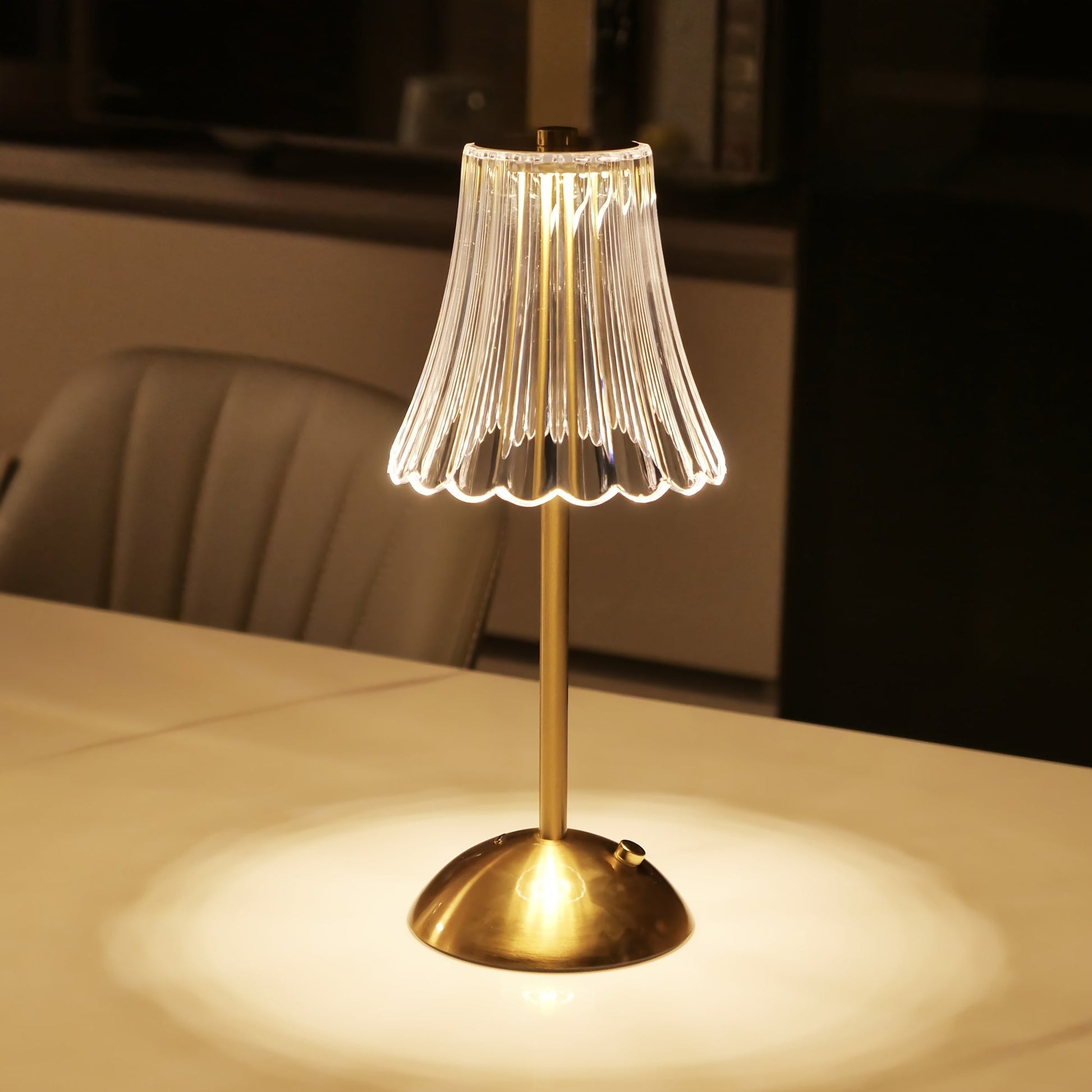 Crystaluxe Lampa - LED Crystal Bordslampa med Touchfunktion Veska Tre färger USB-uppladdningsbar
