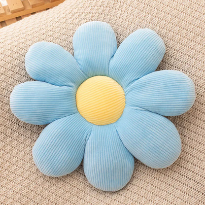 Daisy Plush Kudde | Veska Blå med Gul Mitten (8 Kronblad)