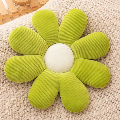 Daisy Plush Kudde | Veska Grön med vit mitt (8 kronblad)