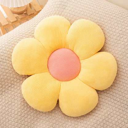 Daisy Plush Kudde | Veska Gul med rosa centrum (6 kronblad)