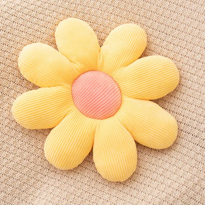 Daisy Plush Kudde | Veska Gul med rosa mitt (8 blad)