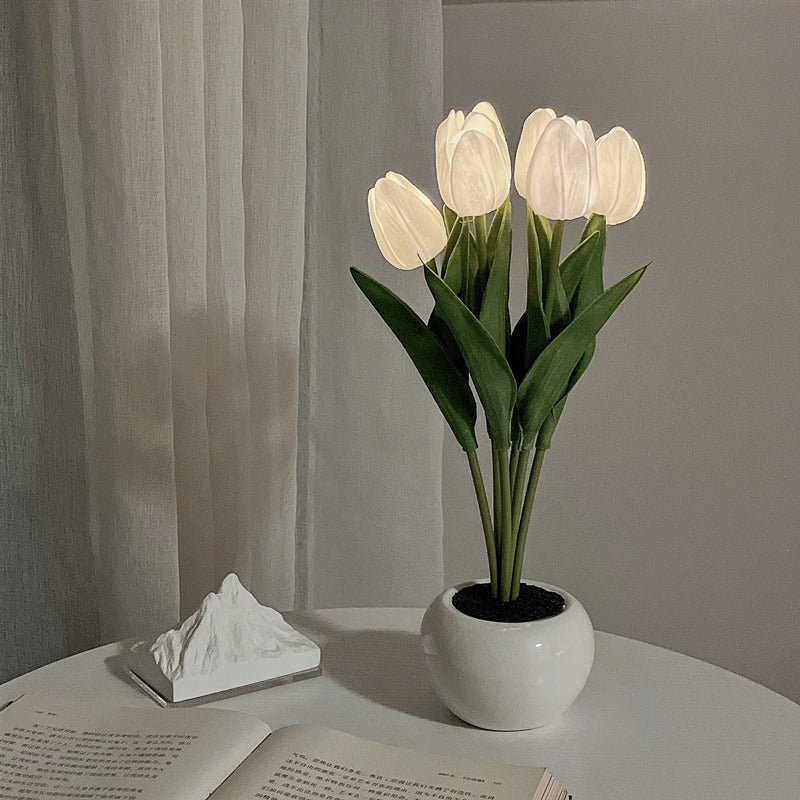 Dekorativ LED Tulpan Bordslykta – Florima | Veska Vit 6