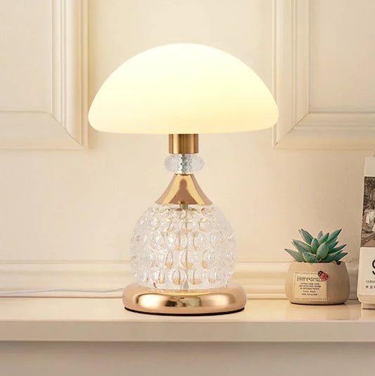 Dekorativ Stämningsbelysning LED – Kristall Bordslampa med Svampdesign, Vintage Dekorlampa för Vardagsrum eller Sovrum | Veska