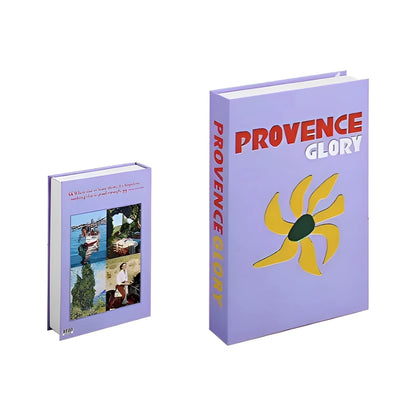 Dekorativa Falska Böcker - Reseserien för Bokiga Dekorationer, Elegant Hemaccent, Falsk Bokdekor för Hyllor och Bord | Veska Provence Glory