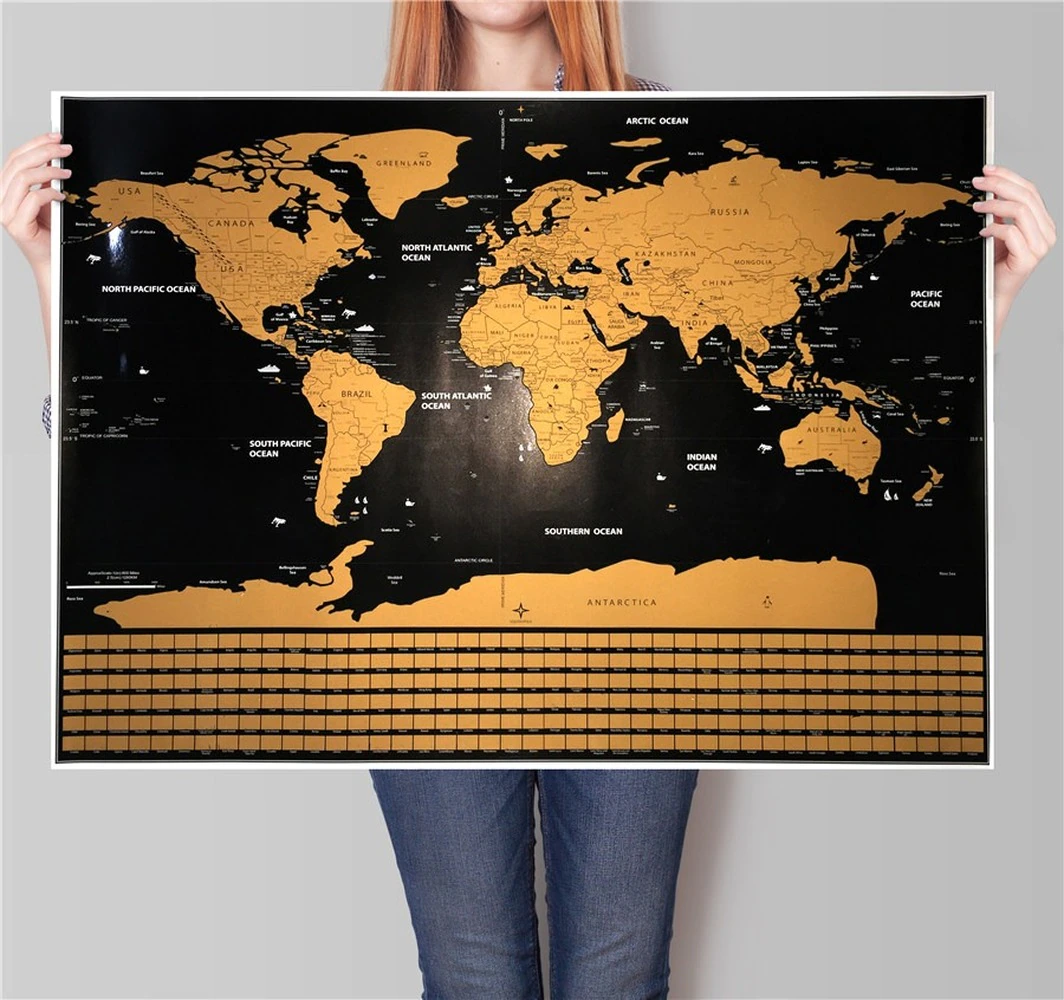 Deluxe Personlig Scratch World Map | Veska
