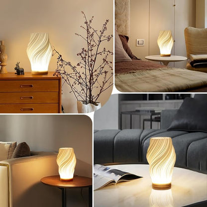 Designer LED bordslampa med mjukt ljus för mysiga interiörer | Veska