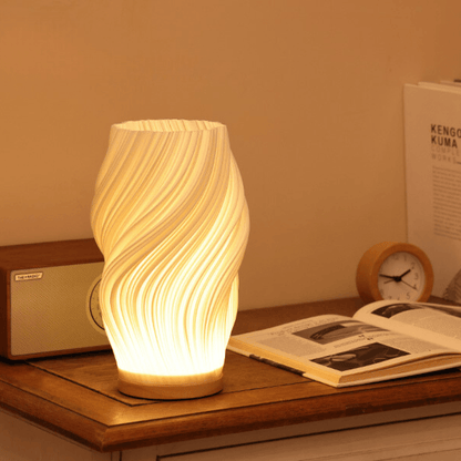 Designer LED bordslampa med mjukt ljus för mysiga interiörer | Veska