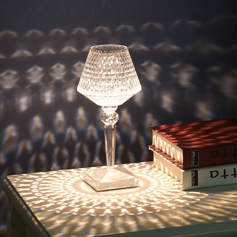 Diamond Glow Återuppladdningsbar Kristall Bordslampa | Veska