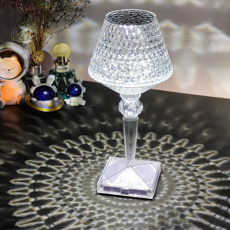 Diamond Glow Återuppladdningsbar Kristall Bordslampa | Veska
