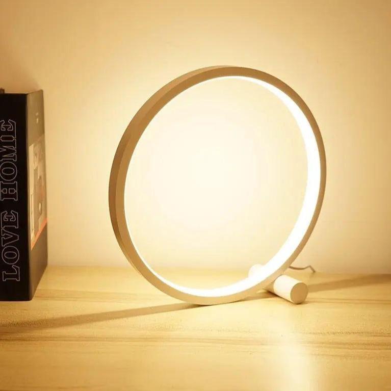 Dimbar LED Touch Rund Bordslya för Kreativa Utrymmen | Veska Vit