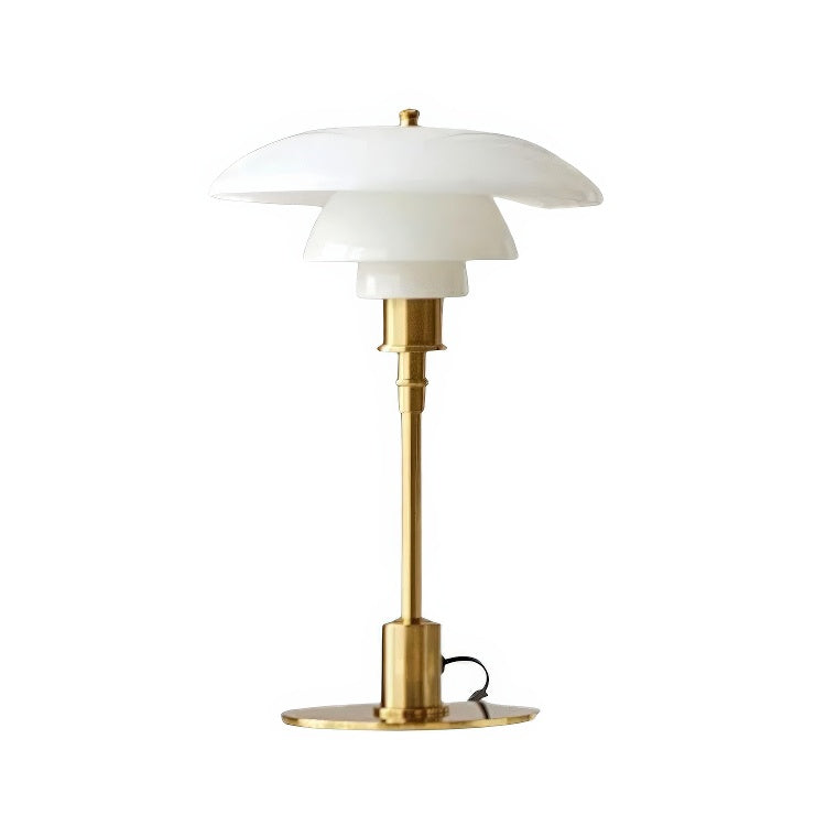 Dimbar Rund Bordslampa | Veska Vit Guld