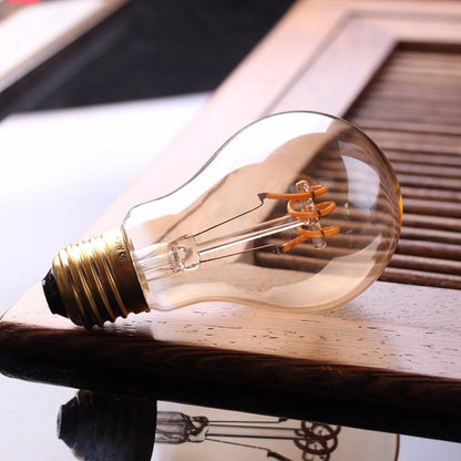 Dimbar Vintage LED-lampa (3W, E27-fäste) - Guldig spiraltråd för ljuskronor och dekorativ belysning | Veska
