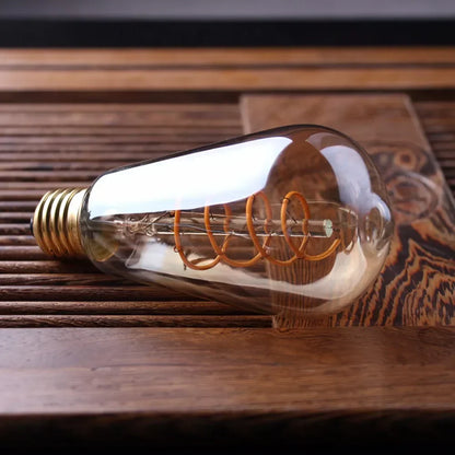 Dimbar Vintage LED-lampa (3W, E27-fäste) - Guldig spiraltråd för ljuskronor och dekorativ belysning | Veska
