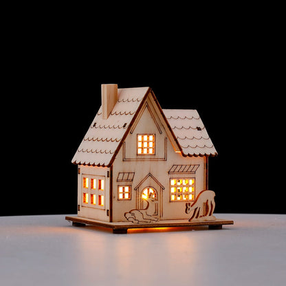 DIY Trä Hängande Hus Dekor Luminös Lampa | Veska