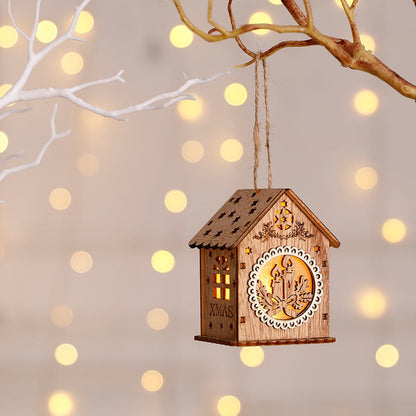 DIY Trä Hängande Hus Dekor Luminös Lampa | Veska