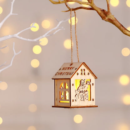 DIY Trä Hängande Hus Dekor Luminös Lampa | Veska