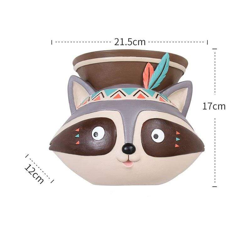 Djurformade väggmonterade krukor | Veska Racoon
