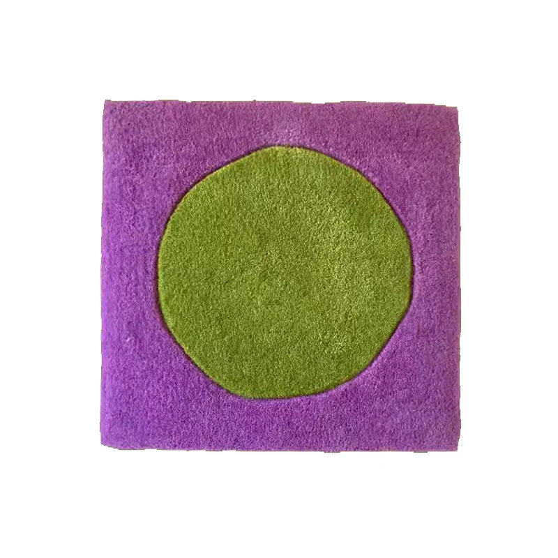 Dot i kvadratblockmatta | Veska Lila + Grön gräsprick 35x35cm