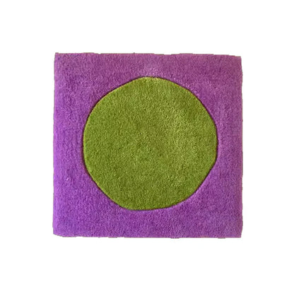 Dot i kvadratblockmatta | Veska Lila + Grön gräsprick 35x35cm