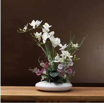 Dove keramikvas med orkidé | Veska Style2-med blommor