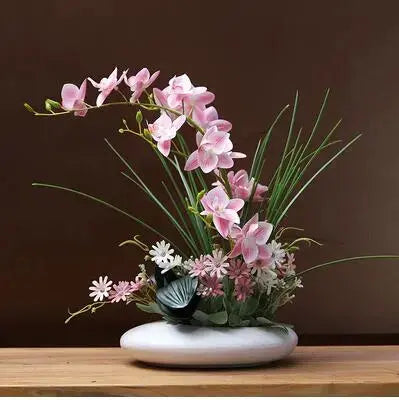 Dove keramikvas med orkidé | Veska Style6-med blommor