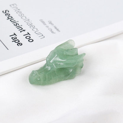 Draghuvud Kristallskulptur | Veska Grön aventurine