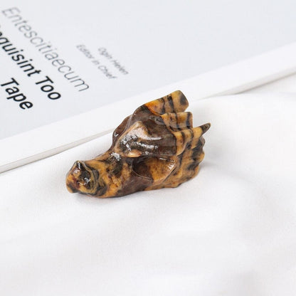 Draghuvud Kristallskulptur | Veska Leopard Stone