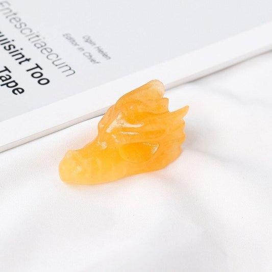 Draghuvud Kristallskulptur | Veska Orange Calcit
