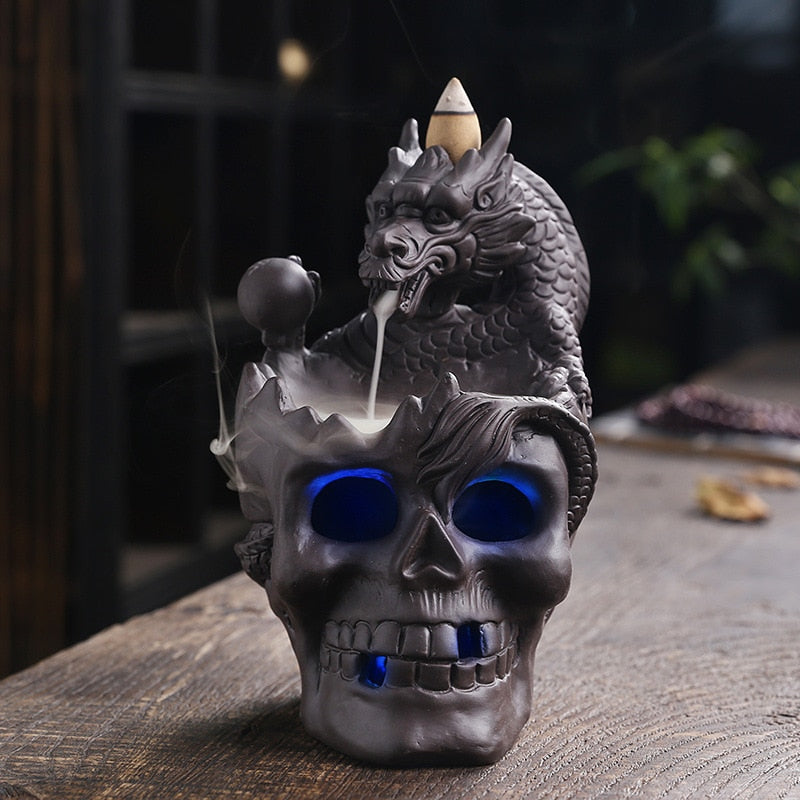 Dragon Skull LED Rökelsebrännare | Veska