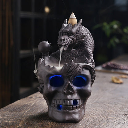 Dragon Skull LED Rökelsebrännare | Veska