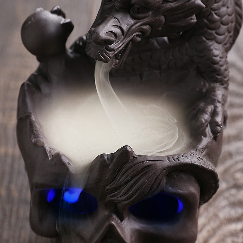 Dragon Skull LED Rökelsebrännare | Veska