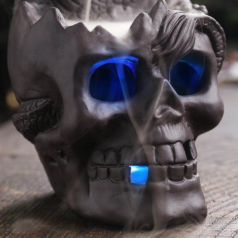 Dragon Skull LED Rökelsebrännare | Veska