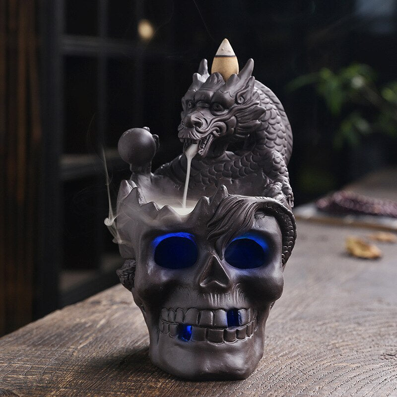 Dragon Skull LED Rökelsebrännare | Veska Standardtitel