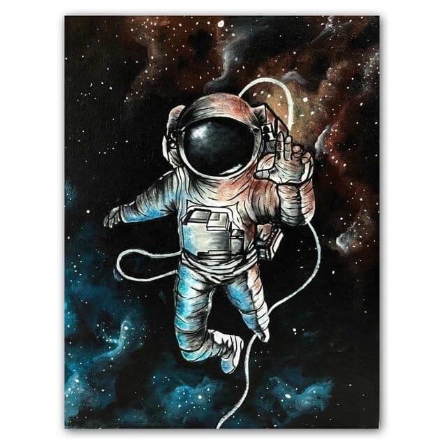 Drömmande astronaut rymdmålning på duk | Veska jy1287