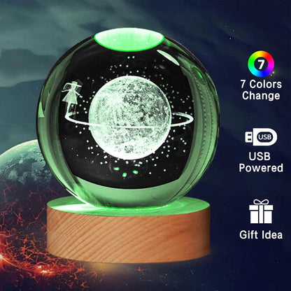 Drömmande Galaxy 3D Planeter Ljust Glas Sfär | Veska