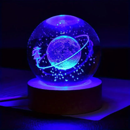 Drömmande Galaxy 3D Planeter Ljust Glas Sfär | Veska