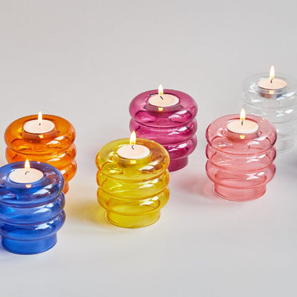 Dual Glass Spiral Candle Holder | Veska