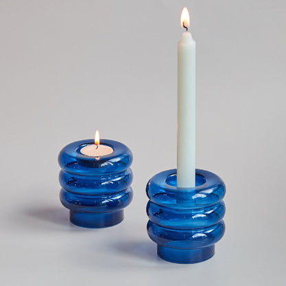 Dual Glass Spiral Candle Holder | Veska