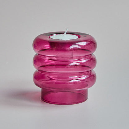 Dual Glass Spiral Candle Holder | Veska Lila Rosa