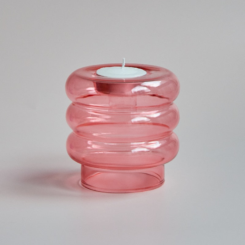 Dual Glass Spiral Candle Holder | Veska Rosa