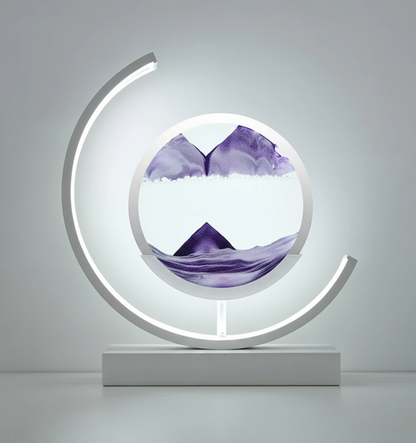 DuneGlow Bordslampa – Handgjord Ambientlampa med Lugnande Ljus och Modern Design | Veska Vit Lila