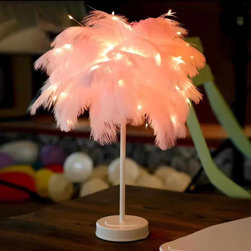 Dunskärm Modern Bordslampa | Veska Rosa Vit