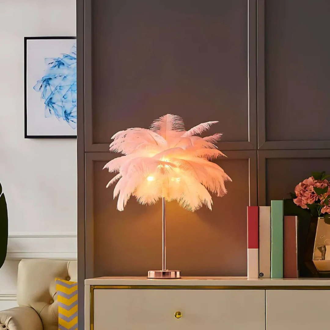 Dunskärm Modern Bordslampa | Veska Rosa Roséguld