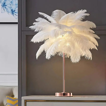 Dunskärm Modern Bordslampa | Veska Vit Roséguld