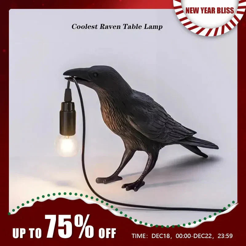 E14-lampa med kontakt gotisk kråklampa vintage resin fågarlampa för nattduksbord, kontor, vardagsrum gårdsstil art deco stil | Veska