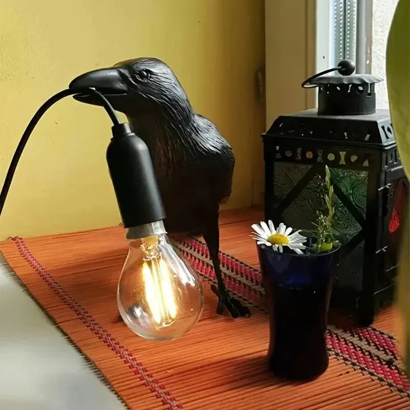 E14-lampa med kontakt gotisk kråklampa vintage resin fågarlampa för nattduksbord, kontor, vardagsrum gårdsstil art deco stil | Veska