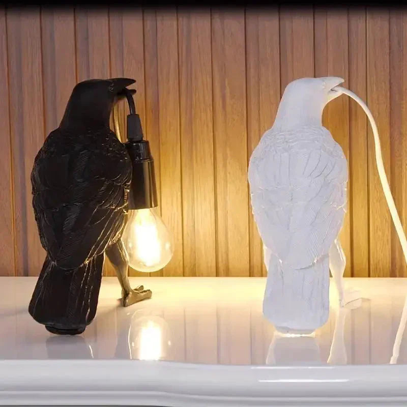 E14-lampa med kontakt gotisk kråklampa vintage resin fågarlampa för nattduksbord, kontor, vardagsrum gårdsstil art deco stil | Veska