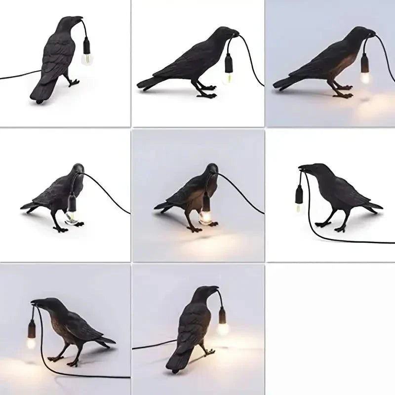 E14-lampa med kontakt gotisk kråklampa vintage resin fågarlampa för nattduksbord, kontor, vardagsrum gårdsstil art deco stil | Veska